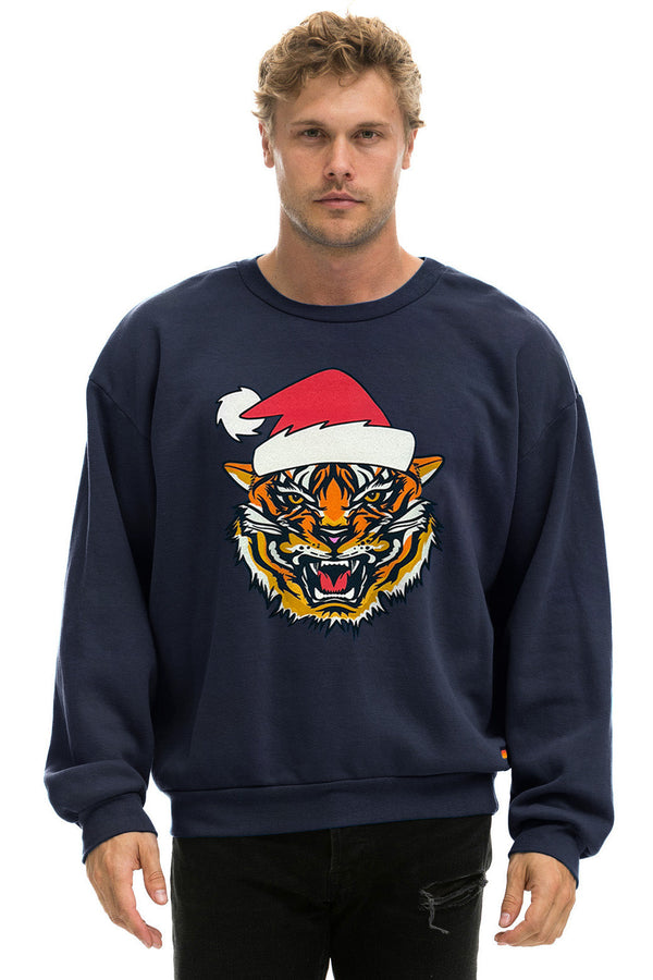 MEMBER EXCLUSIVE RELAXED SANTA TIGER SWEATSHIRT - NAVY