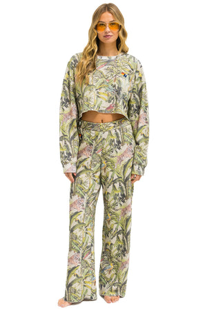 JUNGLE CROPPED CREW SWEATSHIRT RELAXED - SAND