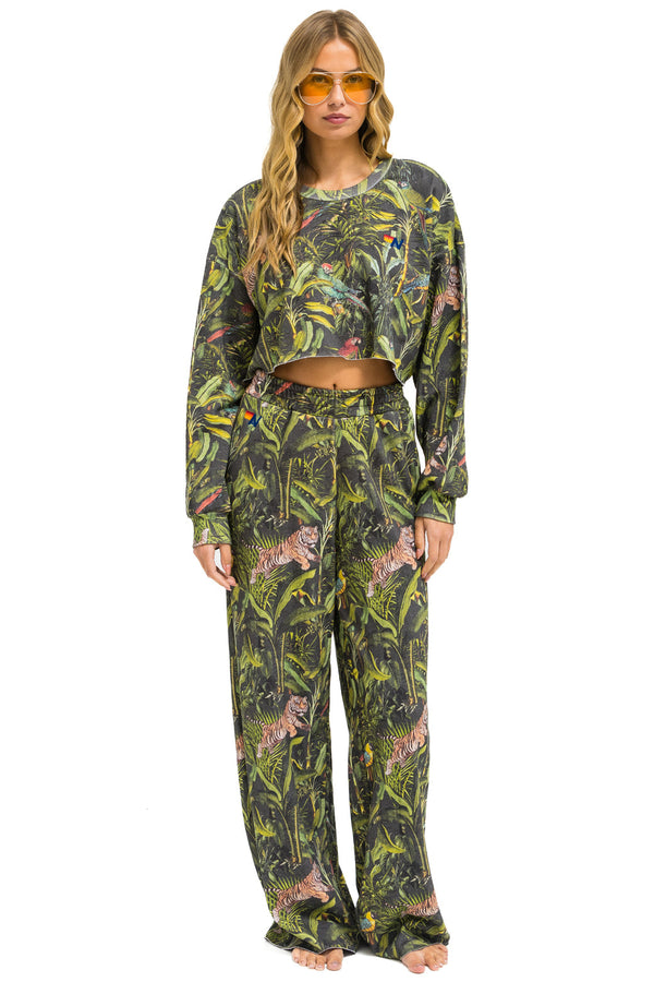 JUNGLE CROPPED CREW SWEATSHIRT RELAXED - VINTAGE CHARCOAL