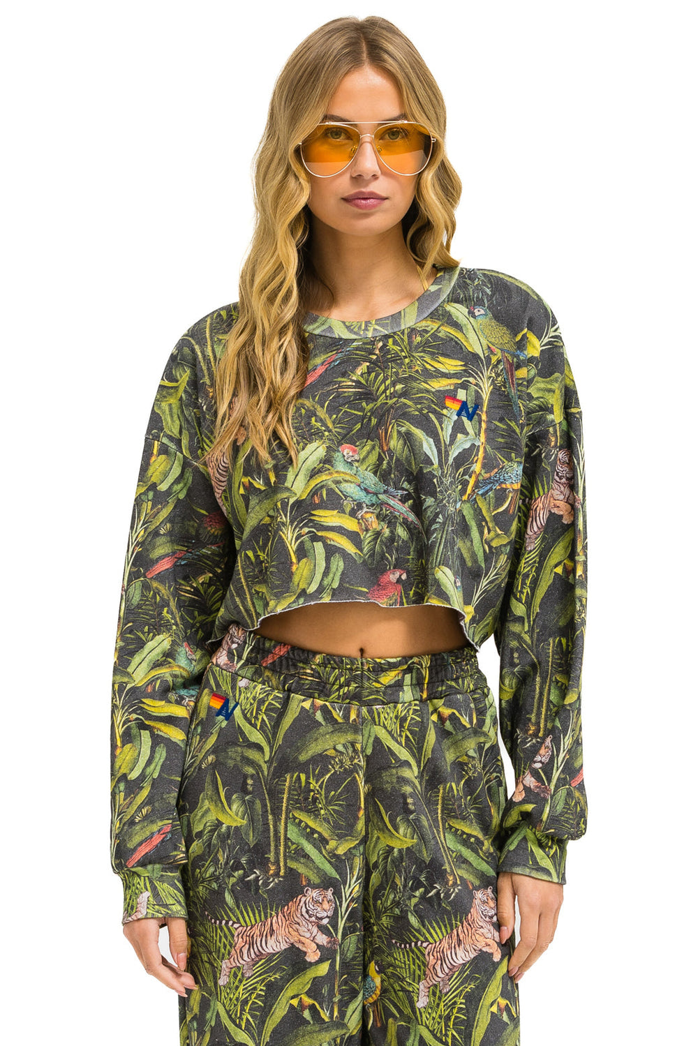 JUNGLE CROPPED CREW SWEATSHIRT RELAXED - VINTAGE CHARCOAL
