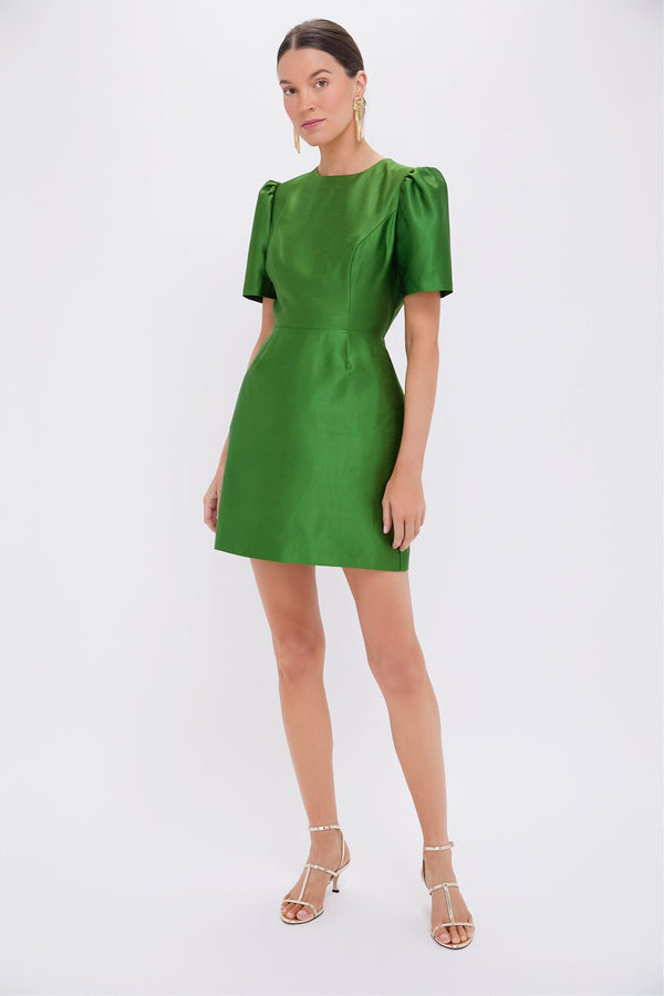 Green Dupioni Carine Dress