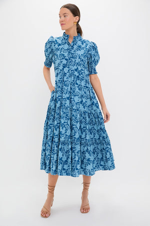 Steel Blue Floral Bennett Maxi Dress