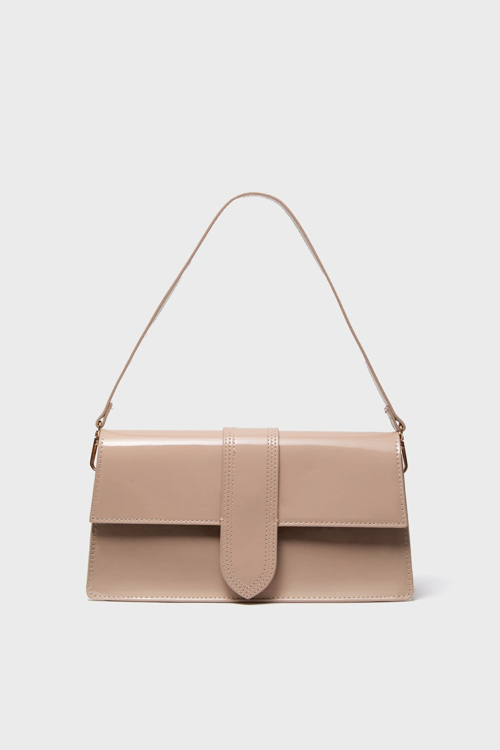 Natural Violet Patent Bag