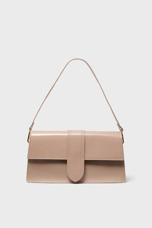 Natural Violet Patent Bag