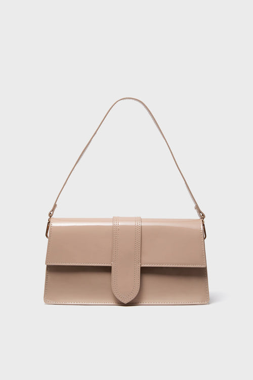 Natural Violet Patent Bag