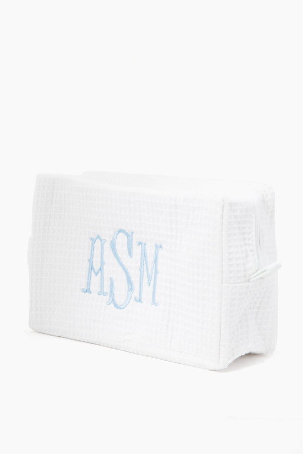 Cotton Waffle Cosmetic Bag