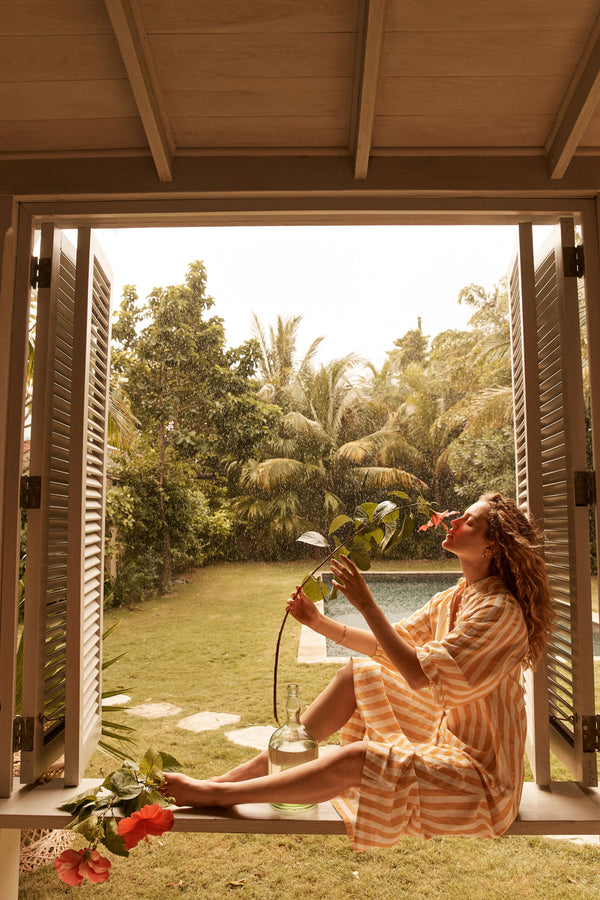 Marigold Stripe Maryse Caftan