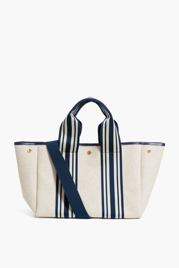 Navy Equestrian Traversee M Linen Tote