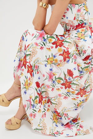 White and Color Floral Meghan Maxi Dress