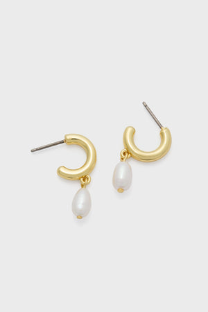 Drop Pearl Annabelle Hoop Earrings