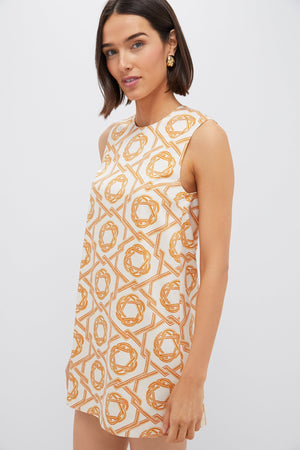 Ivory and Orange Anicka Mini Dress