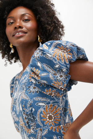 Magnolia Floral Print Leslie Midi Dress