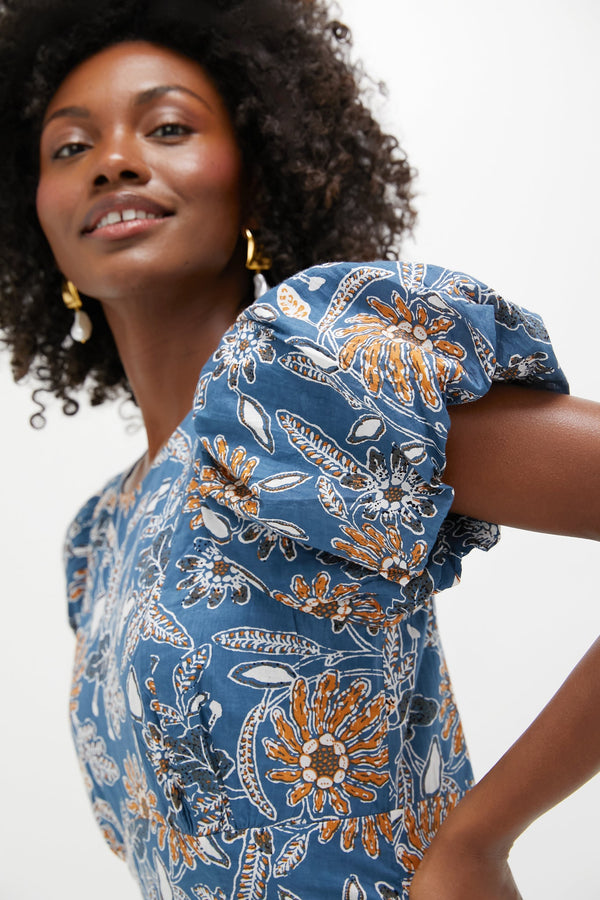 Magnolia Floral Print Leslie Midi Dress