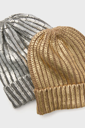 Silver Metallic Winter Hat