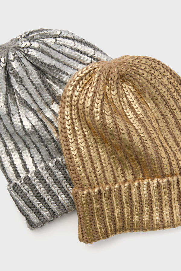 Silver Metallic Winter Hat