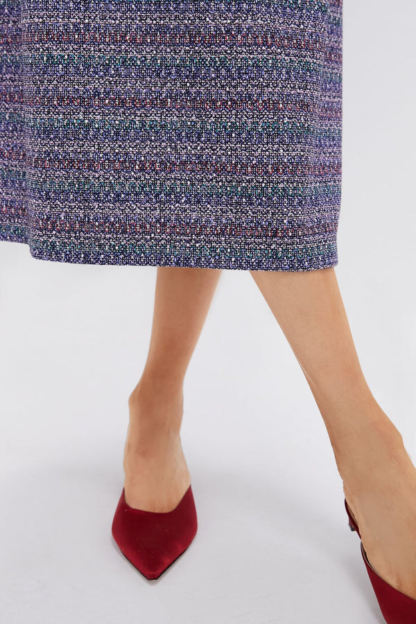 Multi Stripe Tweed Beth Dress