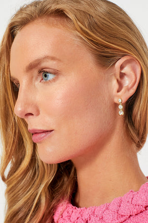 Gold Bezel Mini Drop Earrings