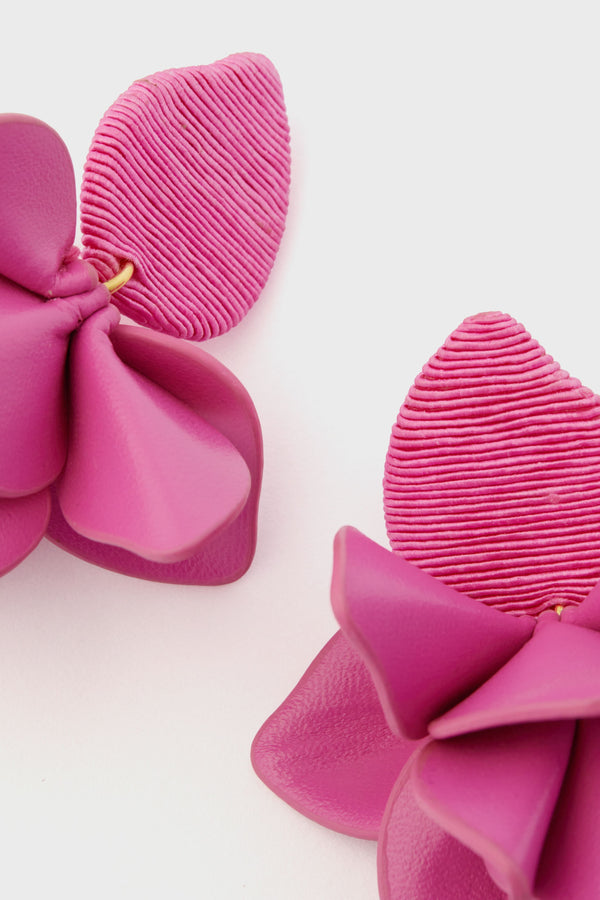 Hot Pink Orchid Earrings