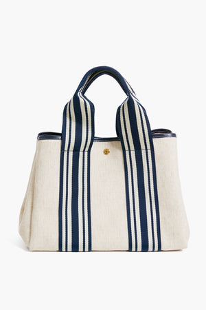 Navy Equestrian Traversee M Linen Tote