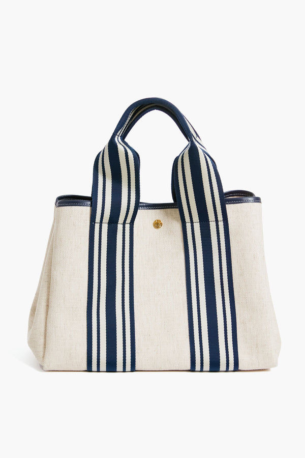 Navy Equestrian Traversee M Linen Tote