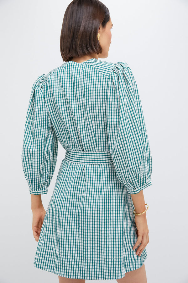 Green Gingham Seersucker Cordelia Dress
