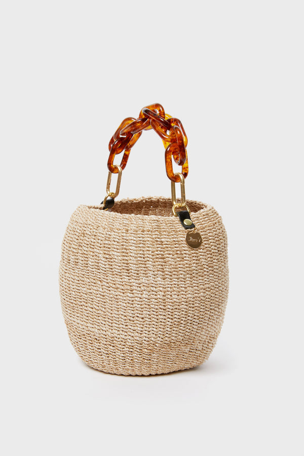 Cream with Tortoise Pot de Miel with Resin Top Handle
