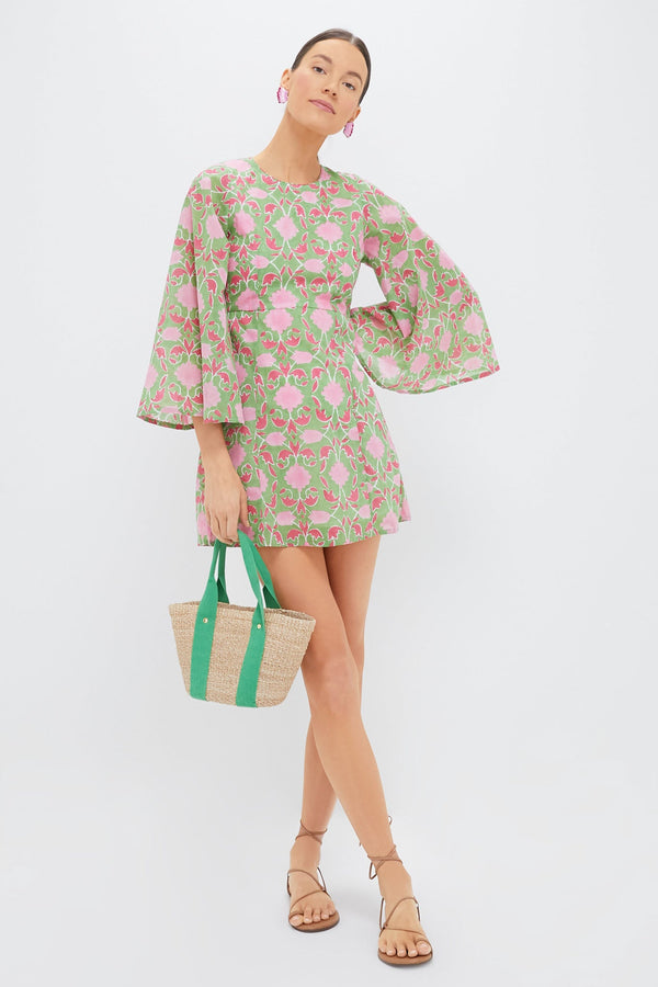 Exclusive Celery Lisbon Print Mary Dress