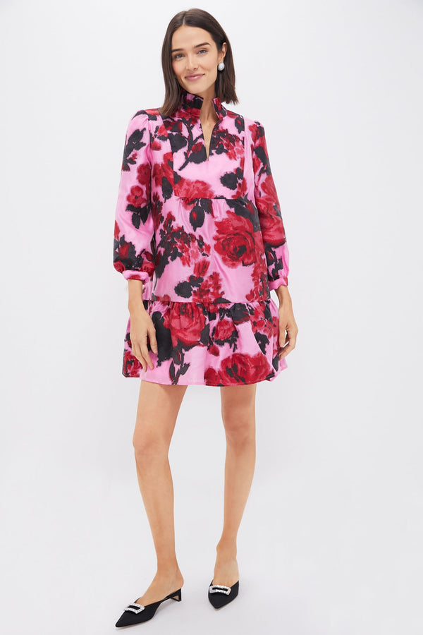 Cerise Blossom Jacquard Palmerston Dress