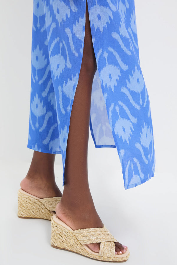 Ikat Blue Sapphire Long Kaftan