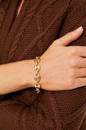 Gold Chunky Mariner Link Bracelet