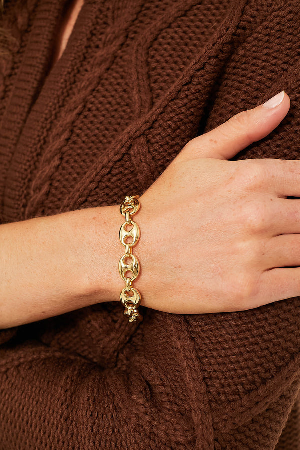 Gold Chunky Mariner Link Bracelet