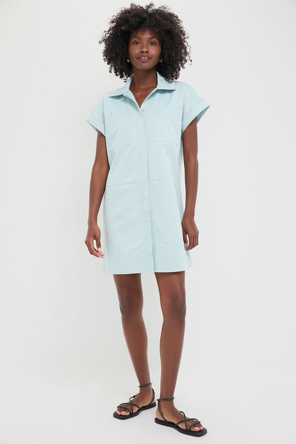 Light Blue Structured Cotton Corey Dress