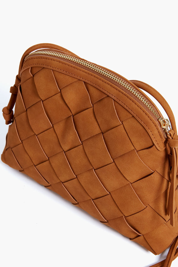 Tan Calista Woven Crossbody