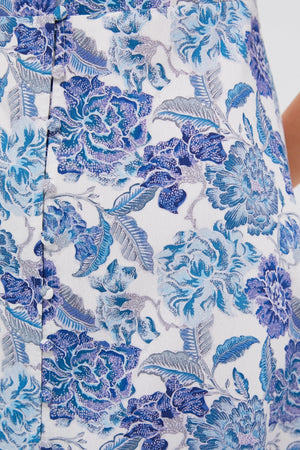 Steel Blue Floral Brody Midi Dress