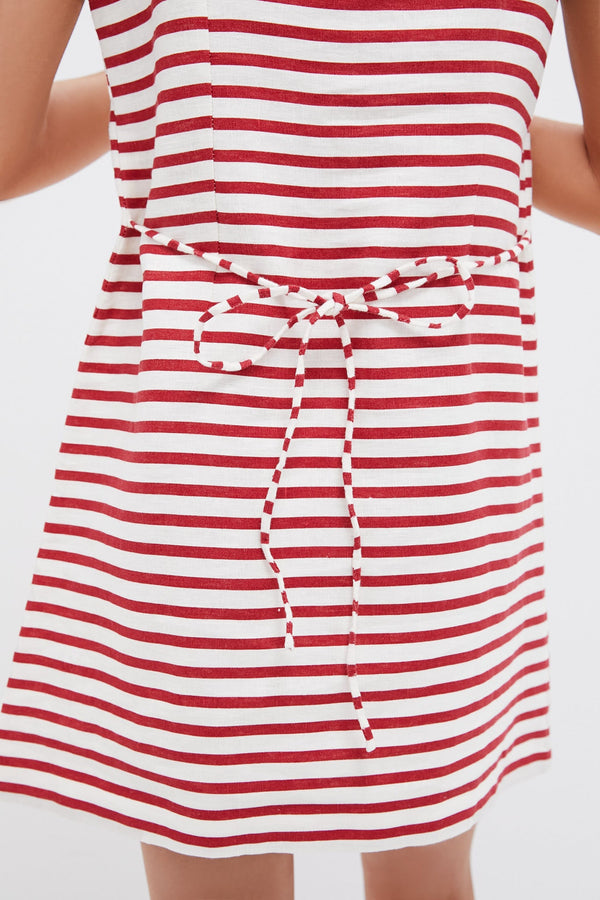 Red Breton Stripe Kelly Mini Dress