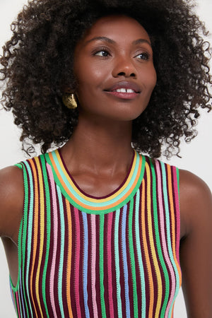 Rainbow Stripe Knit Amie Dress