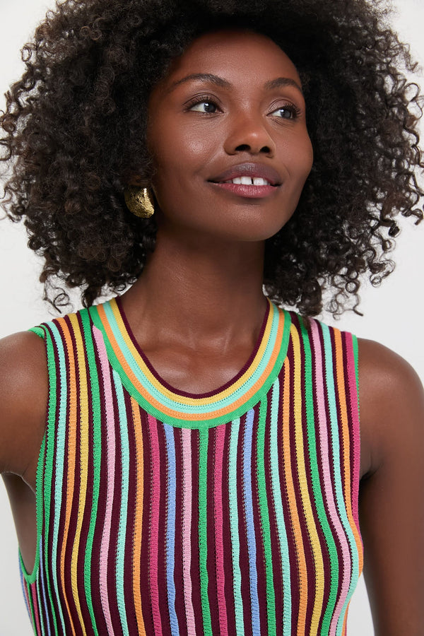 Rainbow Stripe Knit Amie Dress
