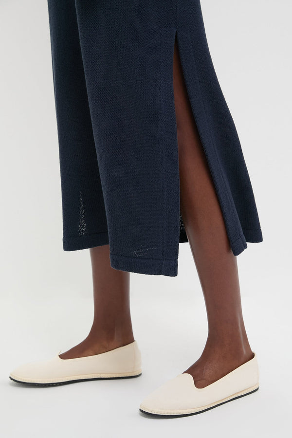 Navy Knit Maren Polo Dress