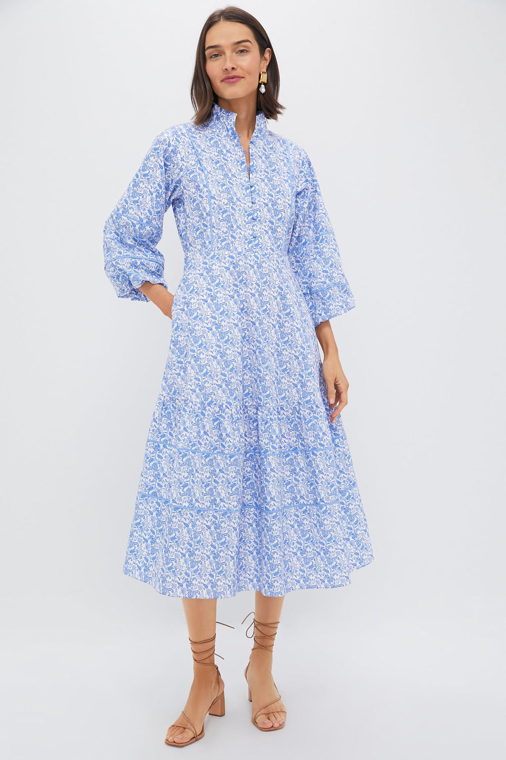 Baby Blue Ditsy Floral Hillsborough Dress