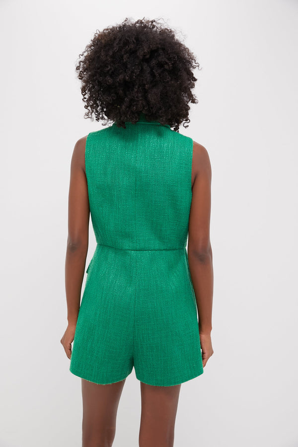 Kelly Green Tweed Campbell Romper