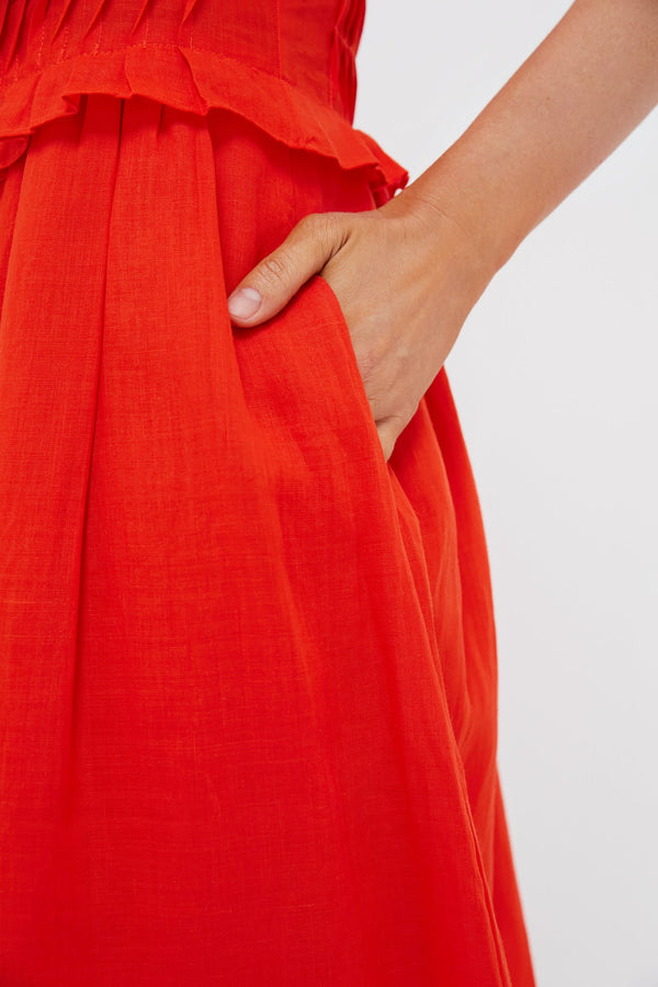 Chili Zora Solid Tank Button Down Dress