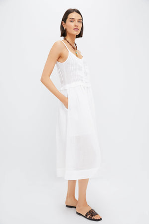 Pearl Zora Solid Tank Button Down Dress