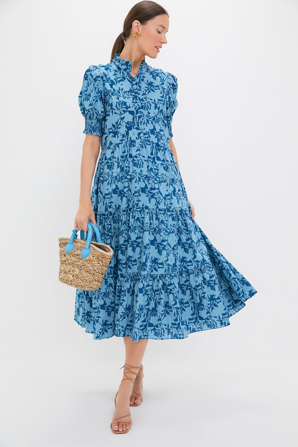 Steel Blue Floral Bennett Maxi Dress