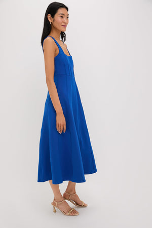 Azure Double Knit Jersey Julietta Dress