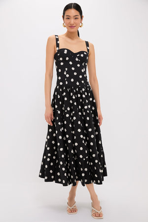 Spot Black Egret Santiago Midi Dress