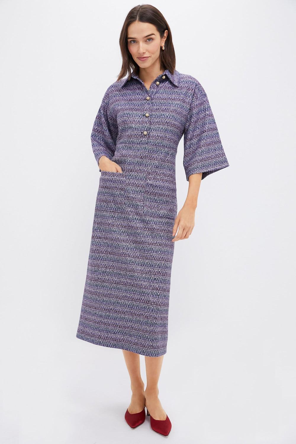 Multi Stripe Tweed Beth Dress