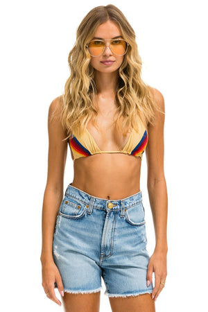 HI RISE SKATER CUTOFF RAINBOW BACK POCKET - SUPER LIGHT