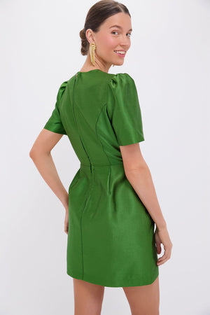 Green Dupioni Carine Dress