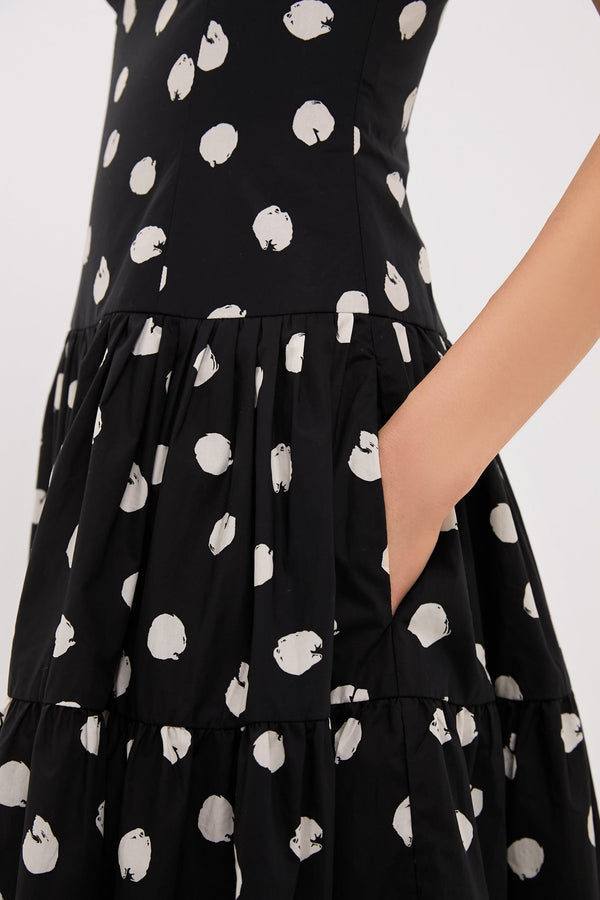 Spot Black Egret Santiago Midi Dress