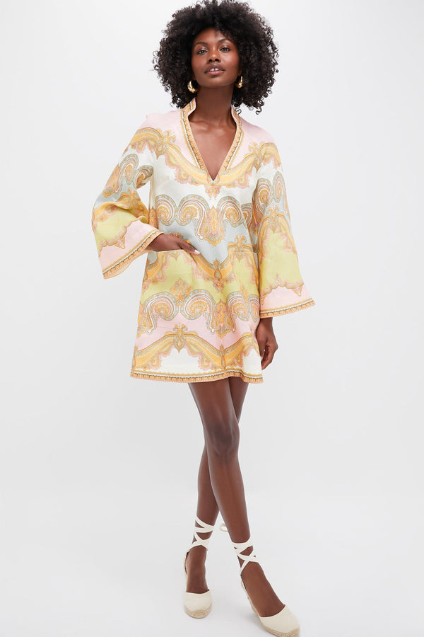 Gold Paisley Maxine Tunic Mini Dress